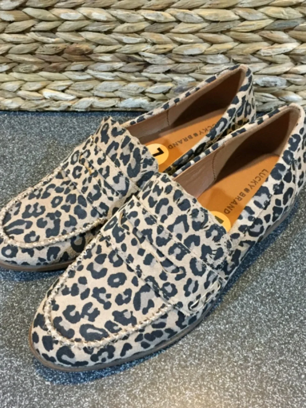 Lucky Brand Leopard Print Penny Loafers - Brown and Black